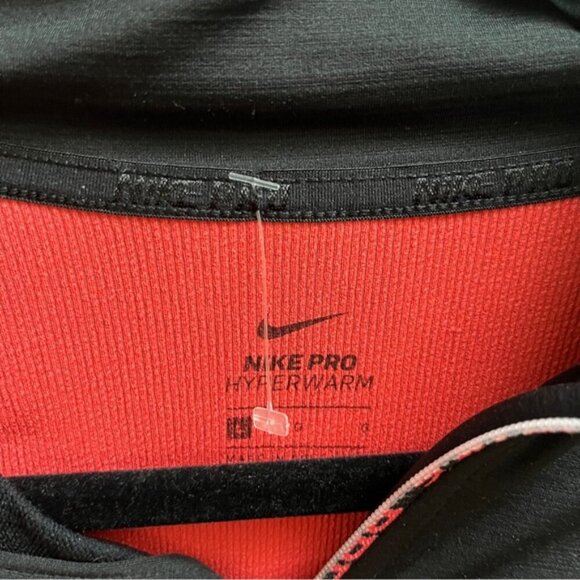 NIKE PRO HYPER-WARM 1/2 ZIP FLEECE LINED PULLOVER RUNNING SHIRT SZ L - Picture 6 of 8